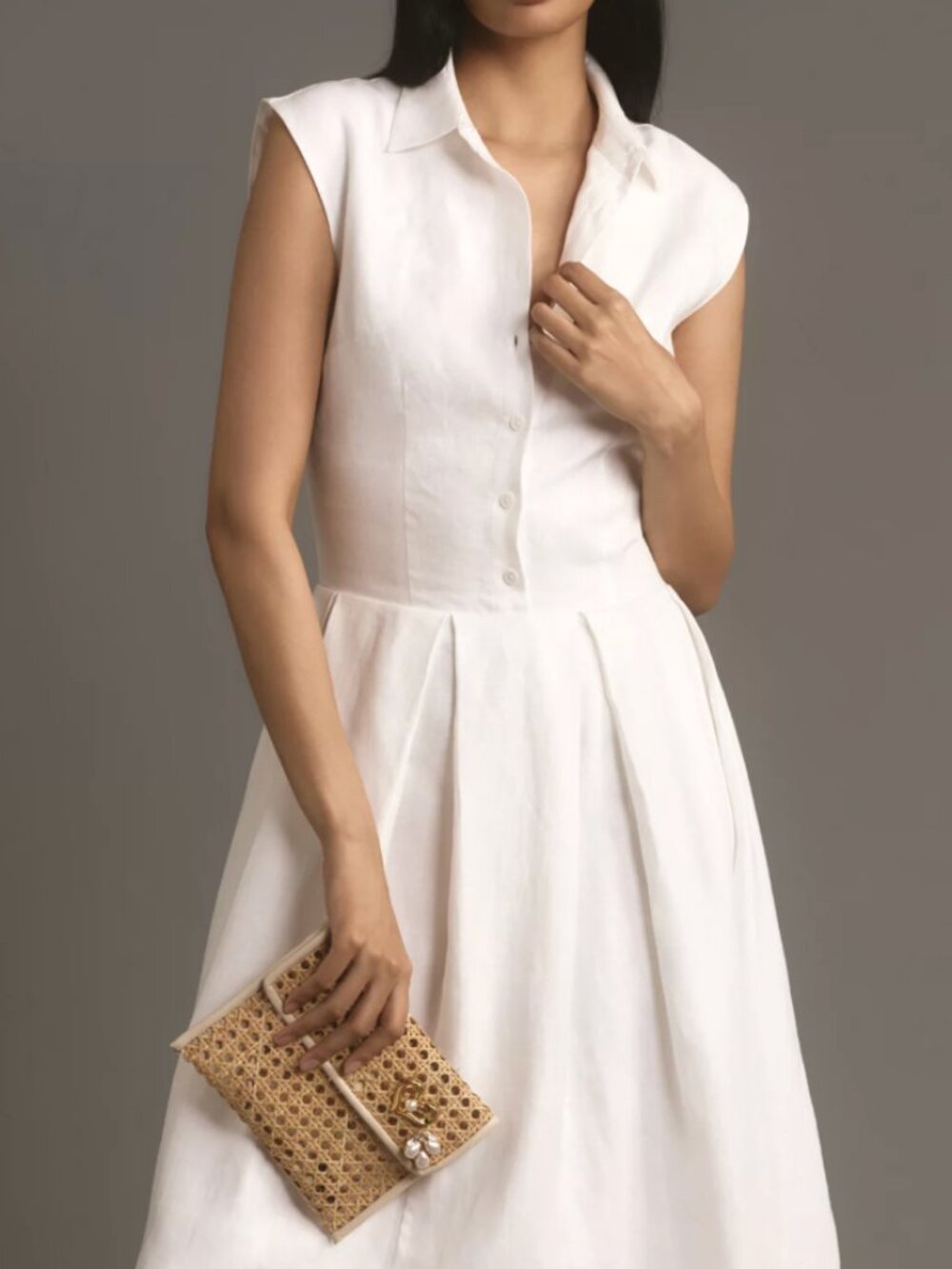Reformation Prim Linen Midi Dress Size 8